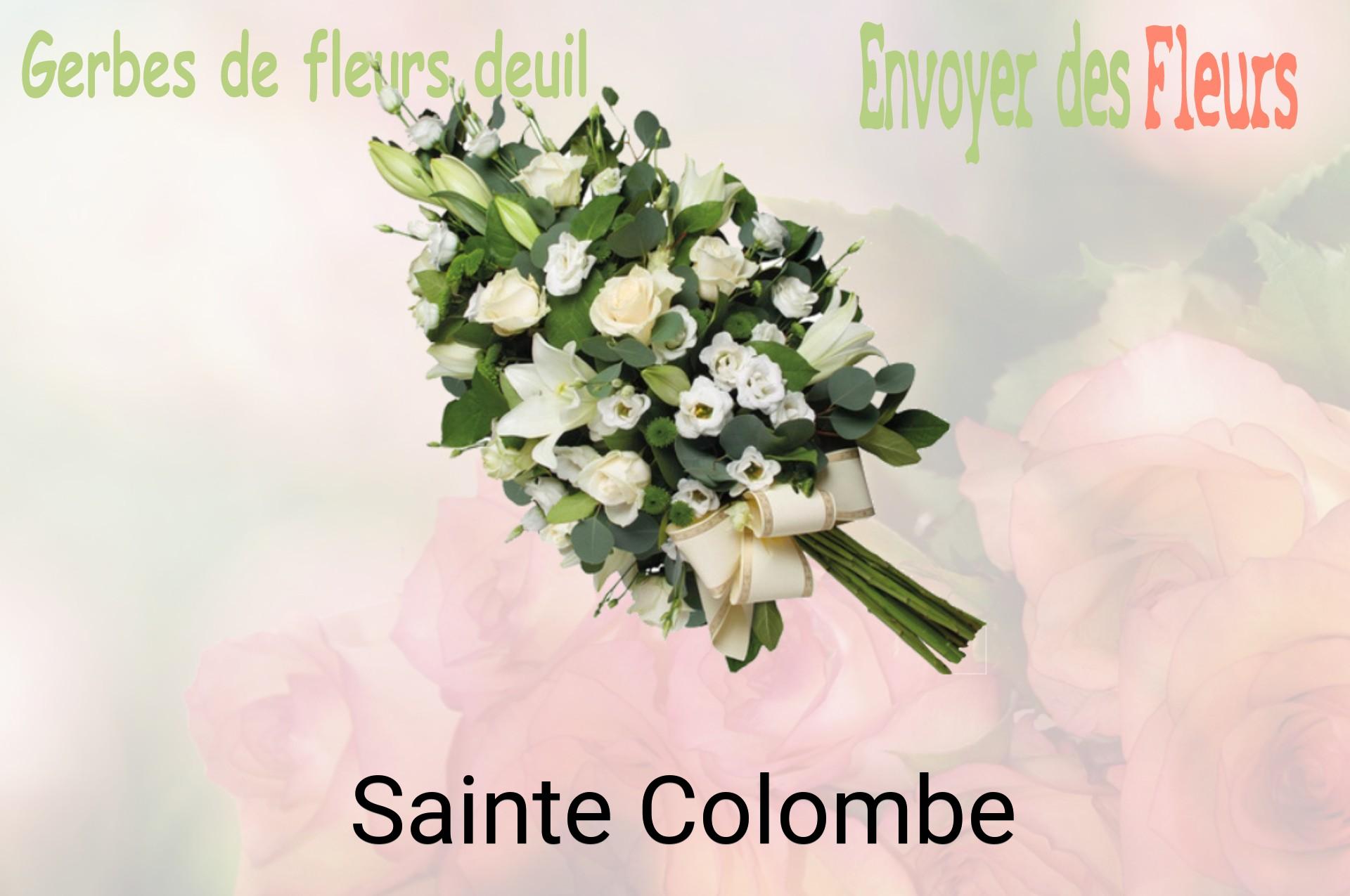 Gerbe de fleurs de deuil livrée à Sainte-Colombe
